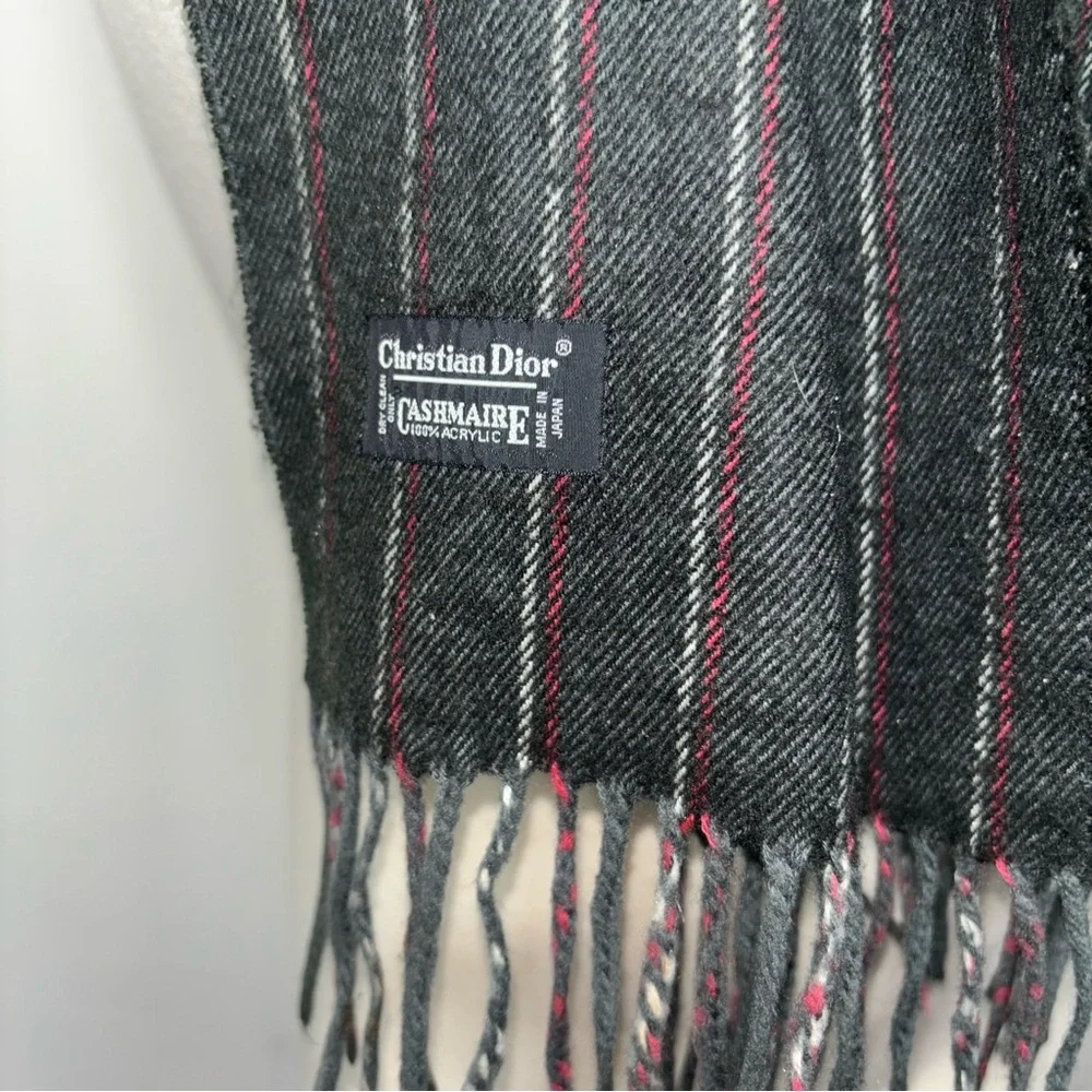 Vintage Christian Dior Scarf Stripe Cashmaire 12